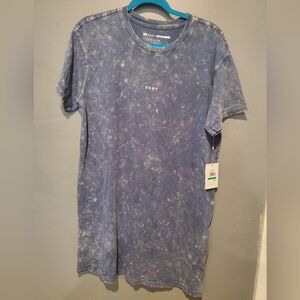 NWT DKNY acid wash t shirt dress denim sky blue